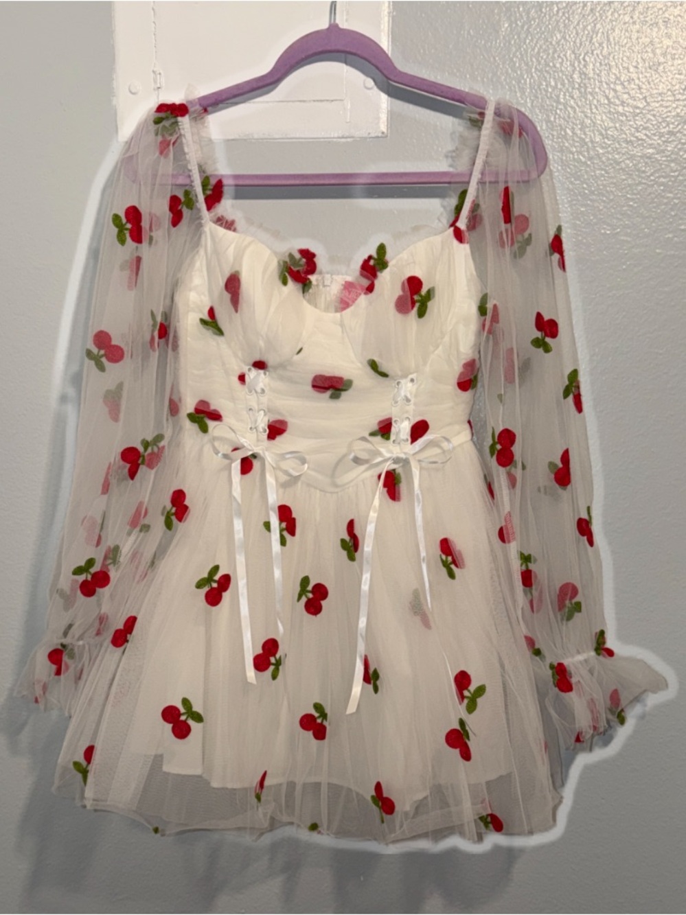 Dolls Kill*Sugar Thrillz Heavenly Affair Babydoll Dress- Cherry